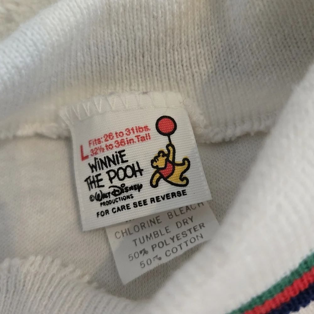 Vintage 1980s-1990s Disney Winnie The Pooh White Turtleneck